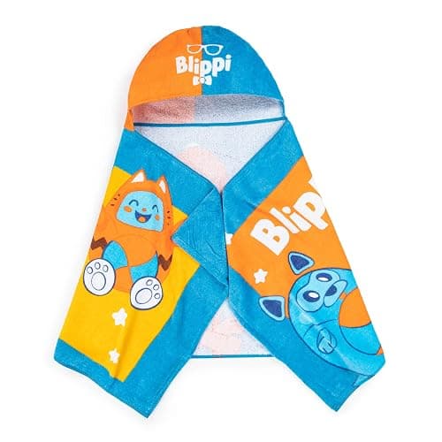 Jay Franco Blippi Bath Pool Beach Hooded Towel - Super Soft & Absorbent Kids Blue Cotton Towel thumbnail 3