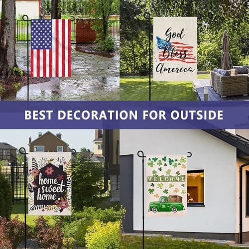 PHITRIC Garden Flag Holder Stand, Premium Powder-Coated Yard Flag Pole, Weather-Proof Black Metal Flagpole for Winter Garden Flag, Christmas Garden Flag, American Flag, Outdoor Garden Decor Decoration thumbnail 7