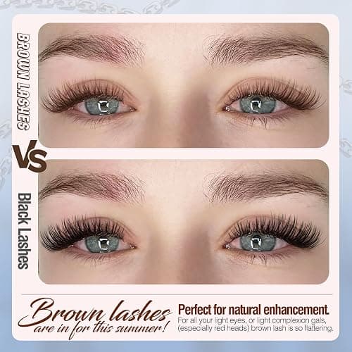 Mavphnee Brown Lash Clusters Dark Brown Eyelash Extensions Natural Cluster Lashes CC-Curly Pestañas Postizas Wispy Individual Lash Extensions 3D Lash 8-16MM Brown Eyelash Clusters 144PCS DIY at Home thumbnail 3
