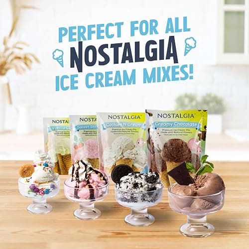 Nostalgia Electric Ice Cream Maker - Old Fashioned Soft Serve Ice Cream Machine Makes Frozen Yogurt or Gelato in Minutes - Fun Kitchen Appliance - Blue - 4 Quart thumbnail 2