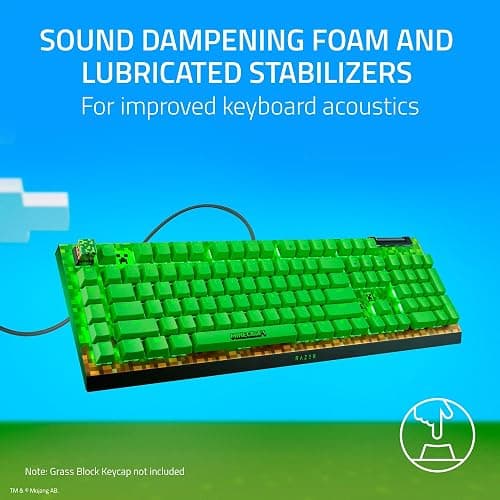 Razer BlackWidow V4 X Mechanical Gaming Keyboard: Green Switches Tactile & Clicky - 6 Macro Keys - Chroma RGB - Doubleshot ABS Keycaps - Sound Dampening & Stabilizers - Minecraft Edition thumbnail 8