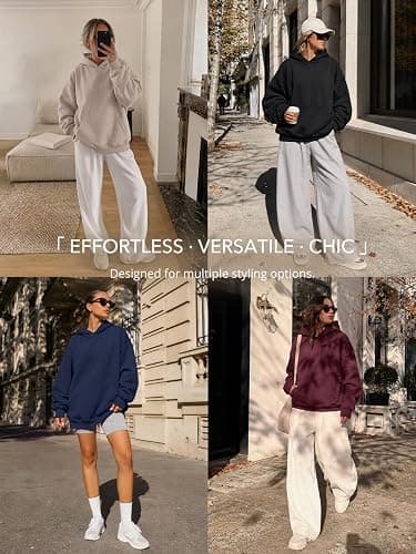 Trendy Queen Women Oversized Hoodies Fall Outfits | Gentle Skin Feel, Aesthetic Drop Shoulder, Large Kangaroo Pocket, Seamless Daily Outfit Match thumbnail 6