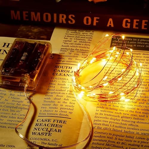 Ariceleo 1 Pack 16.4ft Battery Operated String Lights with Timer, Warm White with Synchronized Twinkle Mode, Fairy Lights Battery Powered, 50 LEDs, Idea for Christmas Bedroom Party Wedding thumbnail 2