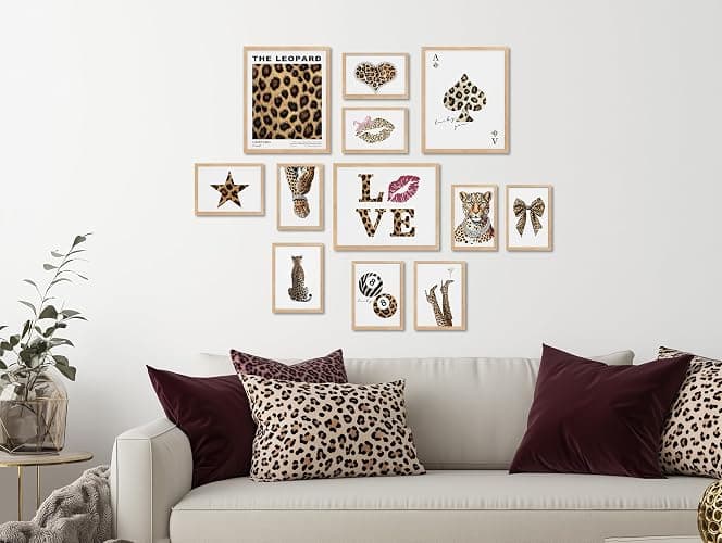 TwoDays Cheetah Print Room Decor, Trendy Leopard Print Wall Art Aesthetic, Chic Luxury Y2K Fashion Posters for Home Bedroom Apartment Dorm. (Multi Sizes, Set of 12, 8" X 10" Largest, UNFRAMED) thumbnail 5