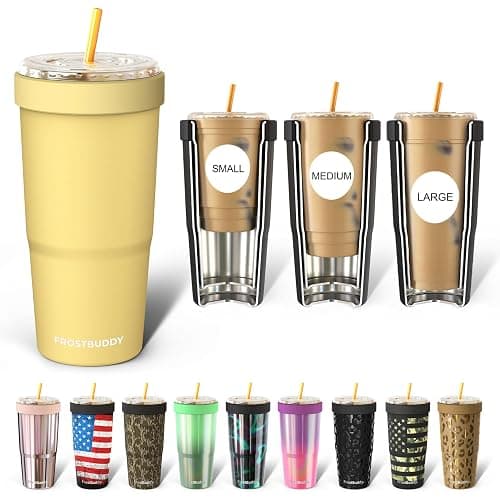 Frost Buddy Togo Buddy 30oz Stainless Steel Vacuum Insulated Tumbler To Go Coffee Cup – Iced Coffee Sleeve, Travel Mug, Thermal Cup for Hot & Cold Drinks, Dunkin Cup (Butter Yellow) - Image 1