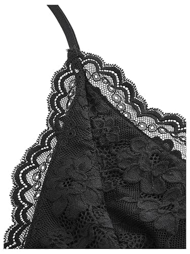 GORGLITTER Damen Y2K Top Mit Spitze Neckholder Top Spitzentop Trägertop | Spitzen Top Damen, Halter Neck Top, Camisole V Aussschnitt, Tops Y2k, Festival Outfits thumbnail 3