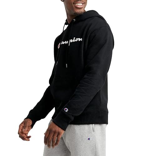 Champion Men's Fleece Script Logo Hoodie (Reg. Or Big & Tall) thumbnail 3