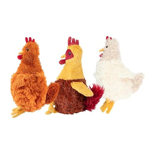 Best Pet Supplies Interactive Squeaky Dog Chew Toy, Ideal Dog Toys for Chewers, Small, Medium & Large Dogs, and Fetch Lovers - Crinkle Chicken (Brown), Large thumbnail 4