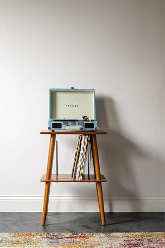 Crosley CR8005F-TU Cruiser Plus Vintage 3-Speed Bluetooth in/Out Suitcase Vinyl Record Player Turntable, Turquoise/White thumbnail 17