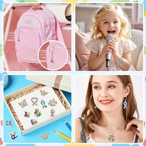 MARFOREVER 40Pcs/20 Pairs Autism Awareness Charms, Autism Charm for Jewelry Making, Autism Alloy Puzzle Pendants for Bracelet Necklace Earrings Making Accessories Autism Awareness Stuff thumbnail 7