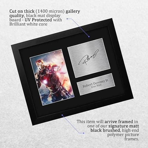 HWC Trading Robert Downey Jr USL Framed Signed Printed Autograph Iron Man The Avengers Print Photo Picture Display - Great Gift Idea - US Letter Size thumbnail 3
