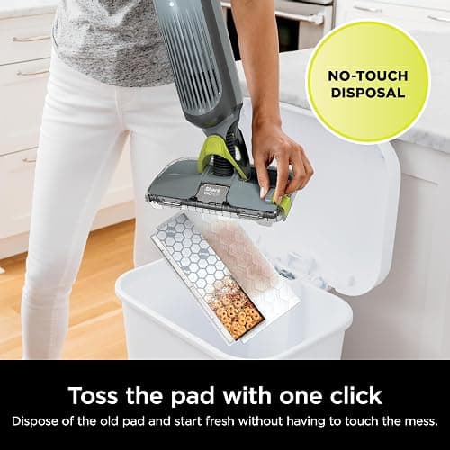 Shark VACMOP Cordless Hard Floor Cleaner, Vacuum and Spray Mop, Powerful Suction, Lightweight, LED Headlights, Includes 4 Disposable Pads, 12oz Multi-Surface Cleaning Solution, Gray, VM252 thumbnail 7