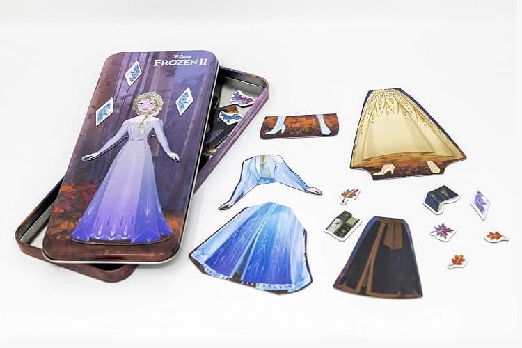 Disney Frozen 2 Anna and Elsa 23-Piece Magnetic Doll Tin (48835) thumbnail 2