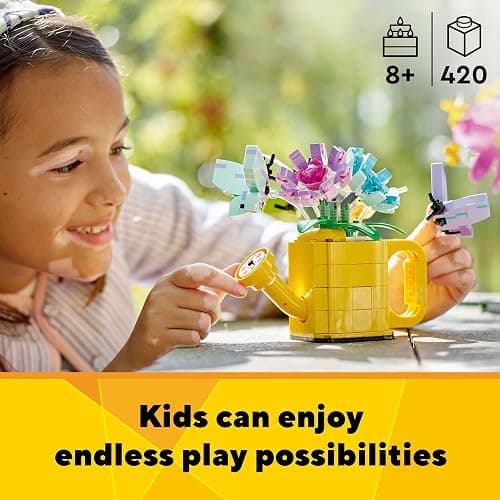 LEGO Creator 3 in 1 Flowers in Watering Can Building Toy Set - Fun, Creative Activity for Kids, Girls and Boys, Ages 8+ - Building Options for Rain Boots or Birds - Cute Birthday Gift Idea - 31149 thumbnail 3