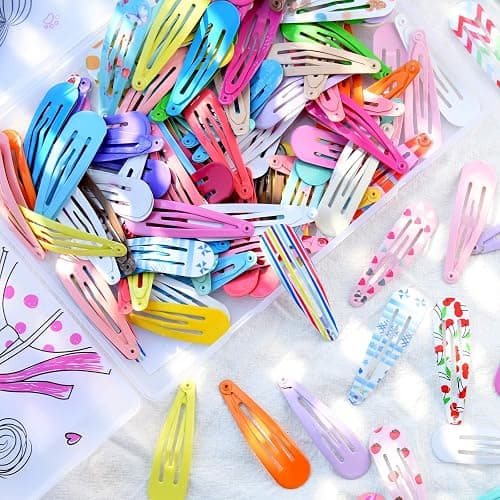 120 Pcs Funtopia 2 Inch Candy Color Barrettes and Non-Slip Metal Snap Hair Accessories for Kids, Teens, and Women (40 Assorted Colors) thumbnail 6