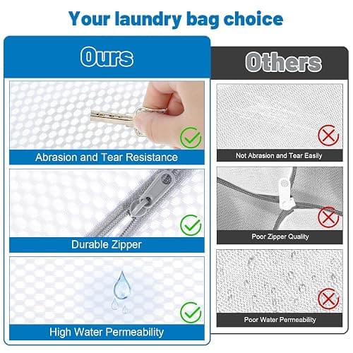 6-Pack Durable Honeycomb Mesh Laundry Bags for Delicates - 12x16 Inches Lingerie Bags for Washing Delicates with Sturdy Zippers, Protect Clothes in Washing Machine for Home, College & Dorm (Medium) thumbnail 8