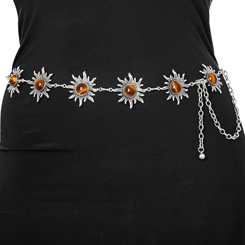 Navoky Tiger Eye Sun Waist Chain Belt Body Chains Adjustable Costume Belly Bracelet Jewelry Accessories for Women - Image 1