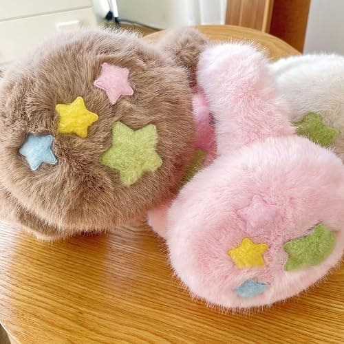 Obenie Women's furry pentagram patterned ear protection earmuffs for winter outdoor, beautiful and cute, Y2K earmuffs thumbnail 5