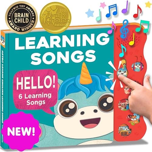 Learning Songs: Musical Toys & Interactive Sound Book for Toddlers 1-3, Baby’s First Year Music Book Gift, Singing Book for 1 Year Old Toddler & Kids, Nursery Rhymes Musical Books for Baby & Children - Image 1