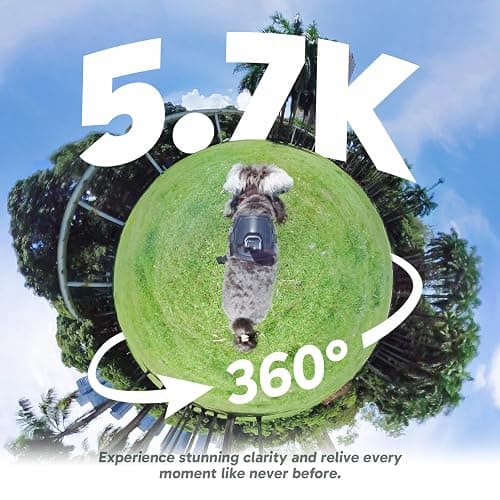 AKASO 360 Weatherproof 360° Action Camera - 5.7K 360 Video with 1/2" 48MP Sensors, 72MP 360 Photo, 360-SuperSmooth, 2.29" Touchscreen, Invisible Selfie Stick Effect, 360° Horizon Lock, AI Tracking thumbnail 2
