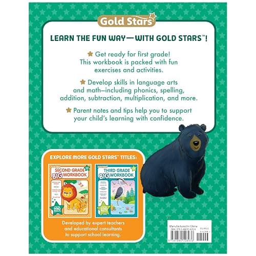 First Grade Big Workbook Ages 6 - 7: 220+ Activities, Phonics, Spelling, Reading, Language Arts, Math, Space, Measurement and Time (Gold Stars Series) thumbnail 2