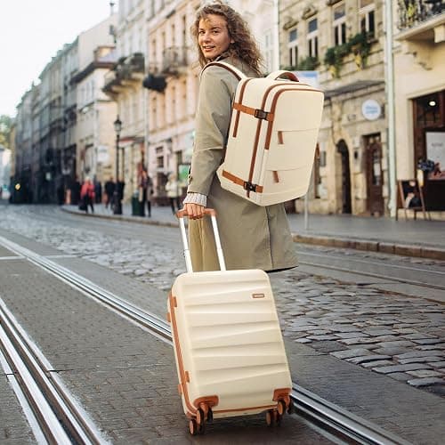 UKEIN Luggage Set with Backpack,Hardshell Carry On Luggage Airline Approved | 20inch Suitcase Set with 360° Smooth Spinner Wheels,TSA Lock,YKK Zippers,Lightweight 3 Piece,Polycarbonate thumbnail 2