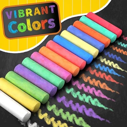 280PCS Sidewalk Chalks in 24 Colors: Washable Jumbo Chalk for Kids Toddlers | Non-Toxic Dustless Colored Chalk Bulk for Outdoor Art, Party Favors, Painting on Chalkboard Blackboard Playground thumbnail 8