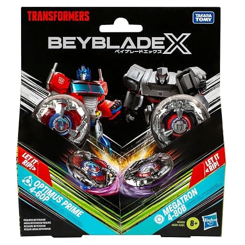 Beyblade X Transformers Collab Optimus Prime 4-60P vs. Megatron 4-80B Multipack Set with 2 Tops & 2 launchers; Battling Top Toys for 8 Year Old Boys & Girls (Amazon Exclusive) thumbnail 3