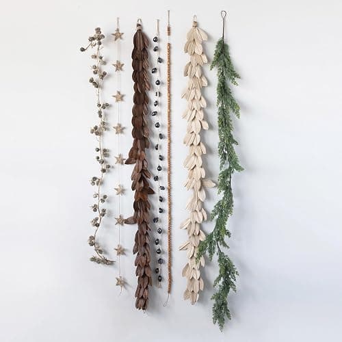 Creative Co-Op 84" L Faux Cedar Garland, Green thumbnail 7