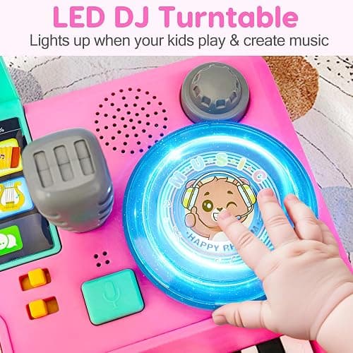 Baby DJ Table for Toddlers 1-3 with Music & Light, Musical Baby Piano Toys 6-9-12-18 Months Toddler Activity Table Music Instruments Learning Toys for 1 Year Old Girl Christmas Birthday Gifts Age 0-2 thumbnail 6