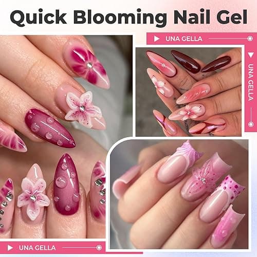 UNA GELLA Blooming Gel Nail Polish 15ml Super Clear for Spreading Effect U V/LED Needed Nail Blooming Gel for Marble Natural Stone Floral Print Watercolor Effect Design Soak Off Home DIY Salon thumbnail 2