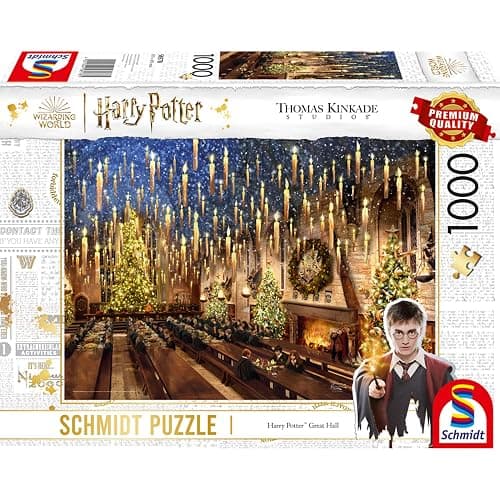 Schmidt Spiele 58578 Thomas Kinkade, Wizarding World, Harry Potter, Great Hall, puzzle da 1000 pezzi - Image 1