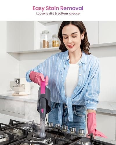 Schenley Steam Mop Cleaner with Detachable Handheld Steamer for Cleaning Hardwood, Laminate Floor, Tiles and Grout, with 13-in-1 Multi-purpose Accessories and Washable Microfiber Pads thumbnail 2