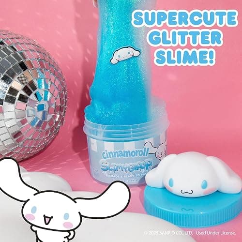 Cinnamoroll SLIMYGLOOP Jar, 8 oz. Blueberry-Scented Glitter Slime with Mix-Ins & Collectible Charm thumbnail 5