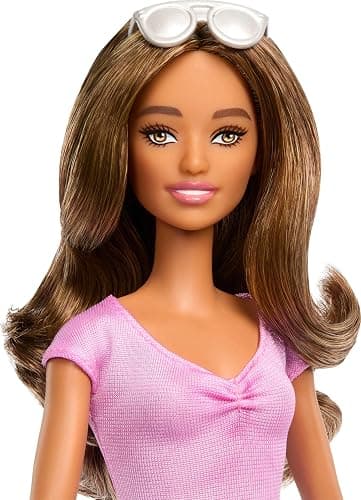 Barbie Fashionistas Doll #228, Blind Barbie Doll Wearing Pink Top and Ruffled Skirt with Cane and Sunglasses in Partnership with the American Foundation for the Blind thumbnail 3