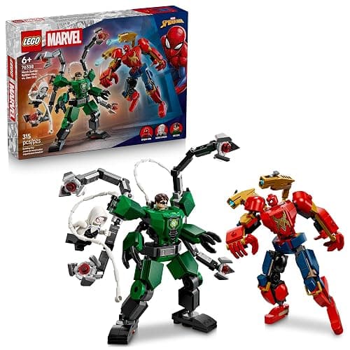 LEGO Marvel Mech Battle: Spider-Man vs. Doc Ock 76338 | Building Toys for Boys & Girls, Ages 6+, Super Hero Mech for Pretend Play, 3 Minifigures, 315 Pieces, Gift for Birthdays - Image 1