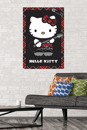 Hello Kitty: 22 Punk Red Wall Poster, 34L" x 22.4W", Unframed Version thumbnail 2