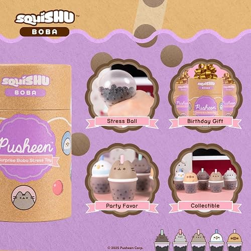 Hamee SquiSHU Boba Pusheen the Cat Series 1 Blind Box Figurine - 1 Pc. | Surprise Blind Capsule, Cute Squishy Figurine, Birthday Gift, Party Favor, Gift Basket Filler, Collectible, Desk Decor thumbnail 3