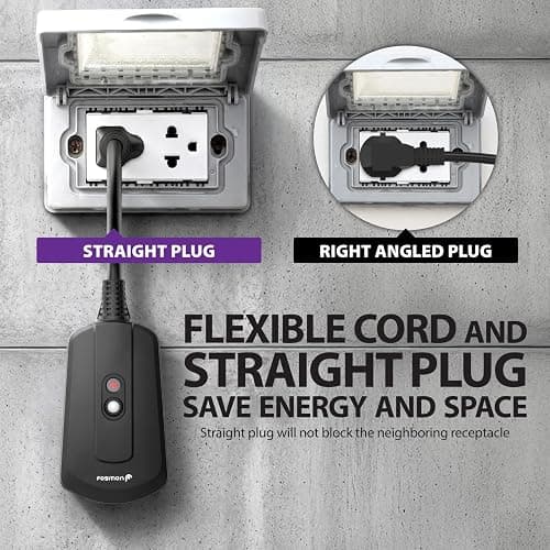 Fosmon Outdoor Wireless Remote Control Outlet, Heavy Duty Waterproof Electrical Plug-in Light Switch, 3-Prong, 100ft Range, Grounded, 3 Receivers, 1 Remote - UL Listed thumbnail 7