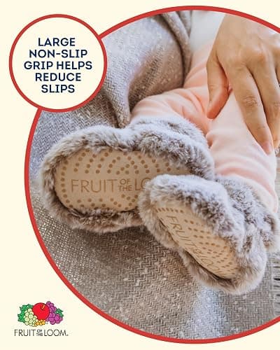 Fruit of the Loom Cozy Thermal Wrap Booties with Non-slip Grips for Baby Girls, Boys, Unisex - thumbnail 5