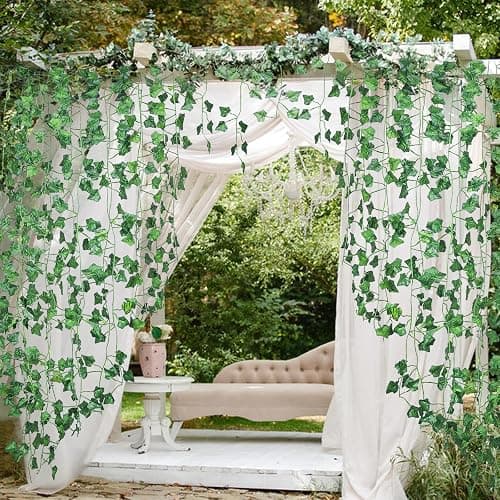 Alotiki Fake Vines, 60 Pack 420 Feet Artificial Ivy Garland Vines for Bedroom Decor, Hanging Vines for Party Wedding Christmas Decoration,Fake Leaves for Outdoor Patio Garden thumbnail 6
