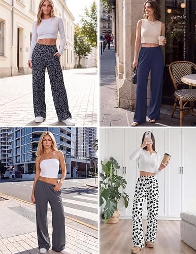 Ekouaer Womens Pajama Pants 2026 Lounge Pj Bottoms Wide Leg Sleep Pant | Soft, Casual, Stretch, Comfy, Lightweight, Breathable, Elastic Waist, Outfits, Fashion, Hight Waist with Pockets thumbnail 5
