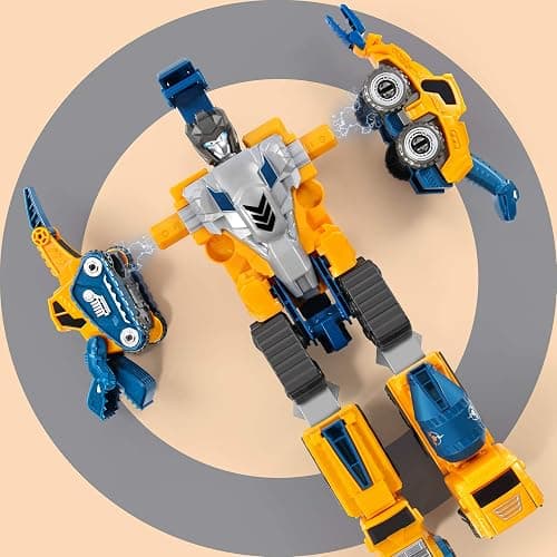 MIEBELY Toddler Robot Construction Vehicles Set – 5Pcs Transforming Robots for Kids - Magnetic Toys with Sturdy Connectors – Easy DIY Assembly Function – 5-in-1 Educational STEM Toys thumbnail 5