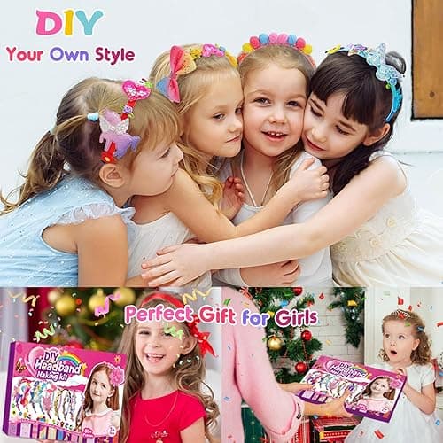 Headband Making Kit, DIY Hair Accessories Make Your Own Fashion Headband Toys for Girls 4-10 Gifts 8-12 Years Old Kids Craft Kit Arts and Crafts for Kids - Multi thumbnail 3