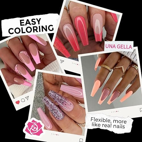 UNA GELLA Long Coffin Nail Tips: 216pcs Coffin Acrylic Fake Nails Full Cover Gel Nail Tips Press On Nails Clear Tips for Nail Extension DIY Salon 12 Sizes thumbnail 3