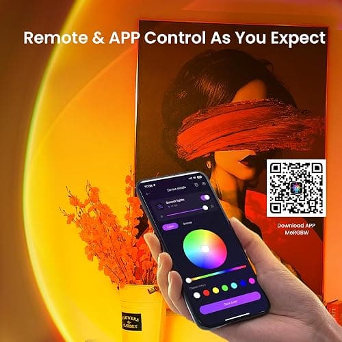 Tsrarey Sunset Lamp Projection, Not Only 21 Colors Sunset Lights, 180 Degree Rotation Led Light, Push Button Switch & APP Control Projector for Party Bedroom Decor thumbnail 3