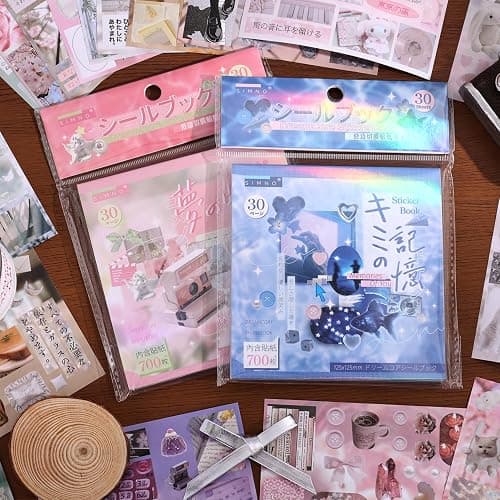 Girl's Japanese Retro Sticker Book, Nostalgic Theme - 700+ Japanese dreamcore Style Glitter Stickers, for DIY Scrapbooking Journaling Handbook Decoration thumbnail 3
