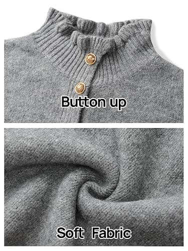 MEROKEETY Women's Fall 2025 Chunky Cardigan Sweaters Trendy Ruffle Button Down Long Sleeve Casual Knit Coat Winter Clothes thumbnail 4