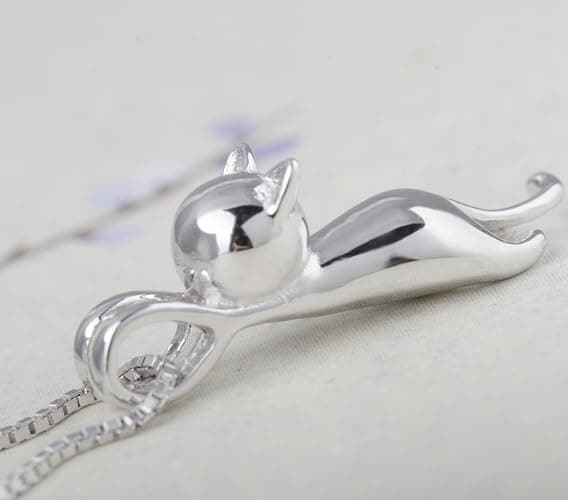 S.Leaf 925 Sterling Silver Cat Necklace Jewelry for Women Trendy Dainty Charm Pendant Necklaces Best Friend Birthday Gifts for Her Sister Mom Wife Womens thumbnail 5