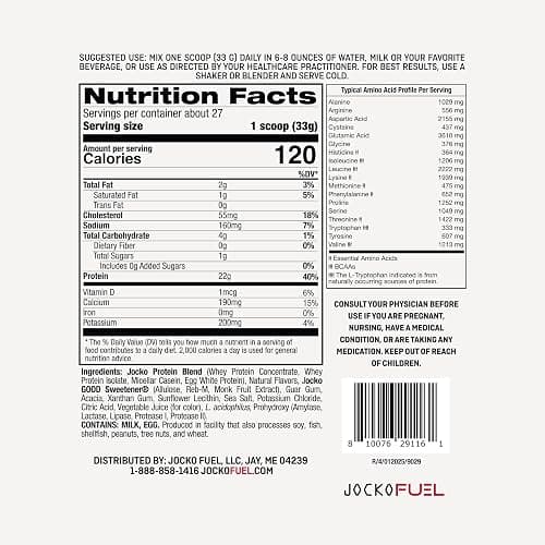 Jocko Fuel Mölk Whey Protein Powder 22g Low Sugar Monk Fruit Blend - Muscle Recovery & Growth, Packaging May Vary (27 Servings, Strawberry Milkshake) thumbnail 3